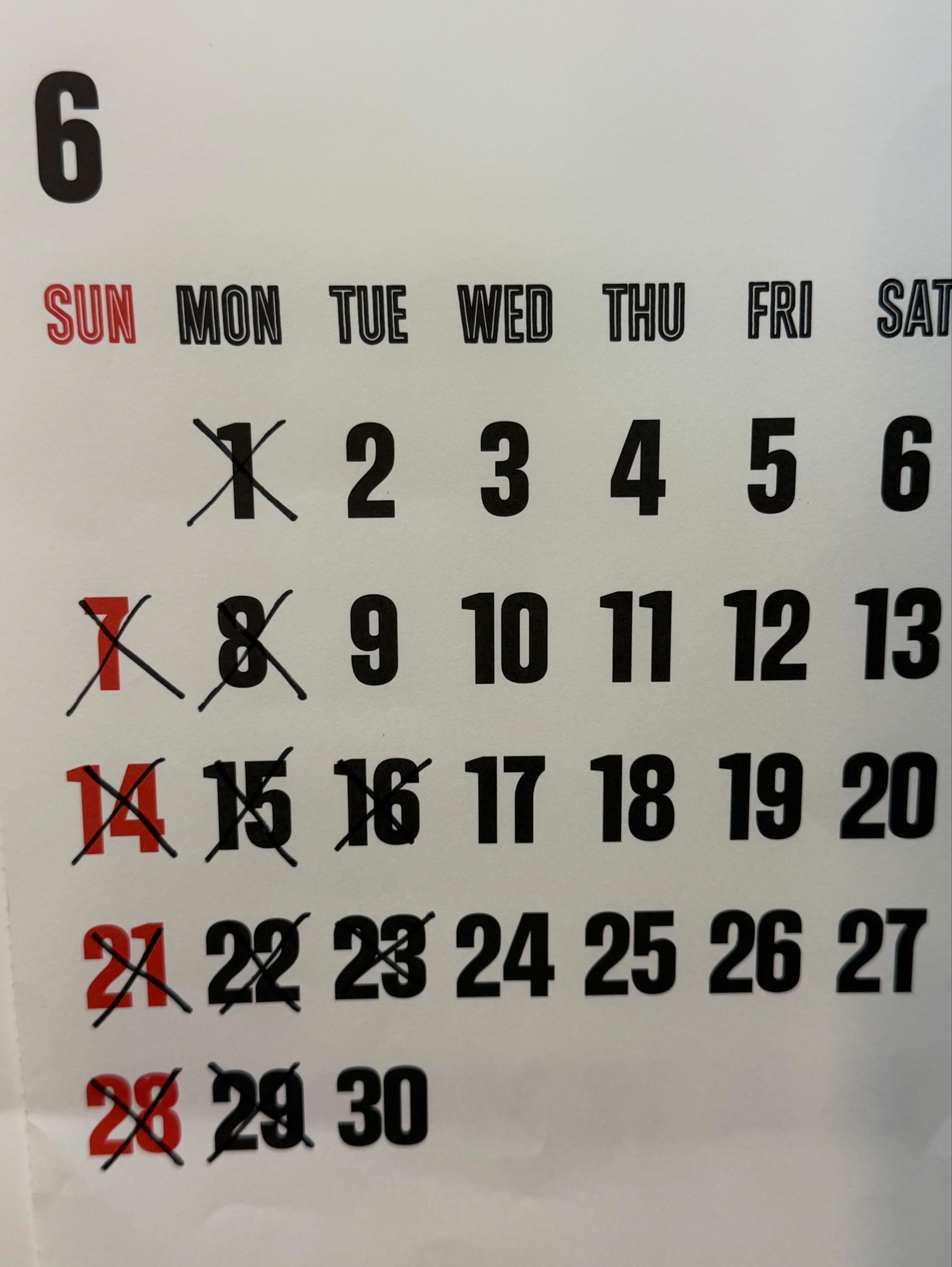 今月のお休み