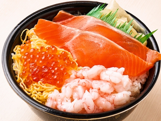 77.サーモンいくら甘エビ丼(Salmon salmon roe sweet shrimp bowl )