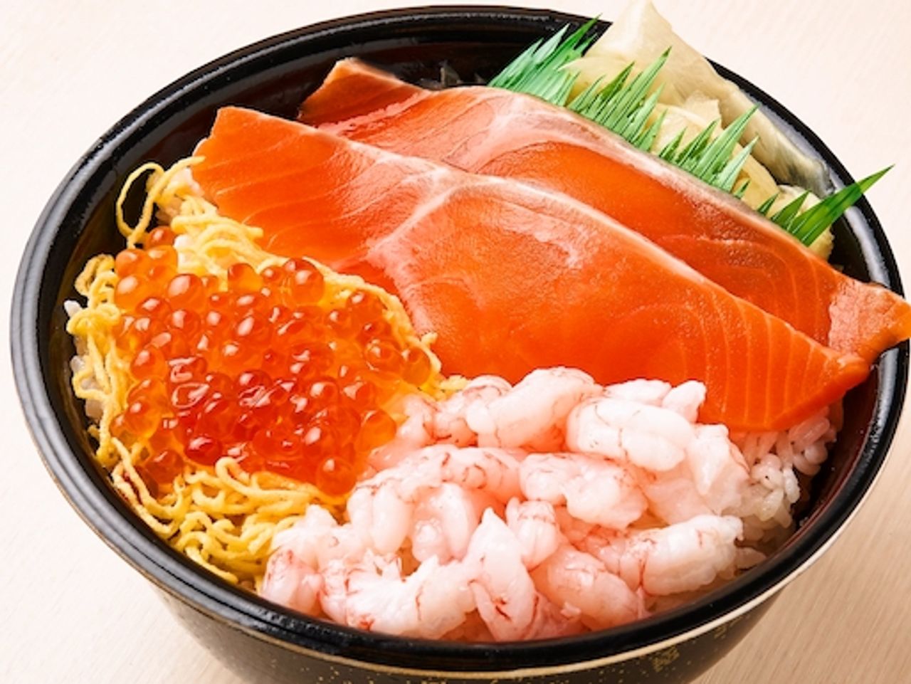 77.サーモンいくら甘エビ丼(Salmon salmon roe sweet shrimp bowl )