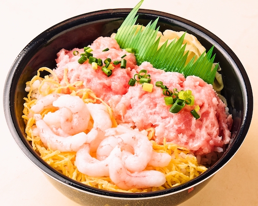 114.ねぎとろ甘エビ丼(Negitoro sweet shrimp bowl)