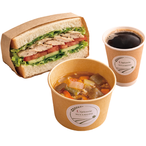 日替わりサンドの朝スープセット