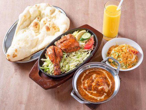 タンドリーセット/Curry Nan or Rice Tandoori Salad Drink