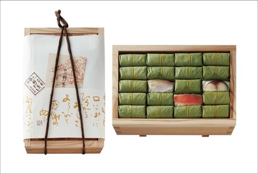 柿の葉すしさば・さけ・たい詰合せ 6０個詰 特製木桶