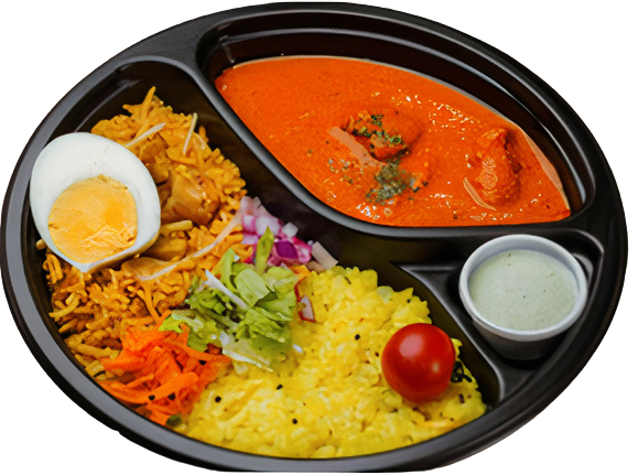 ビリヤニ＆カレーライスセット（バターチキン）　Biriyani＆Curry　Rice Set（Butter Chiken）