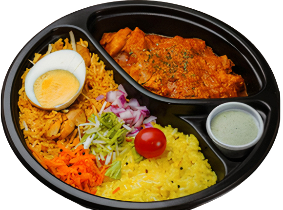 ビリヤニ＆カレーライスセット（チキンカラヒ）　Biriyani＆Curry　Rice Set（Chiken karahi）