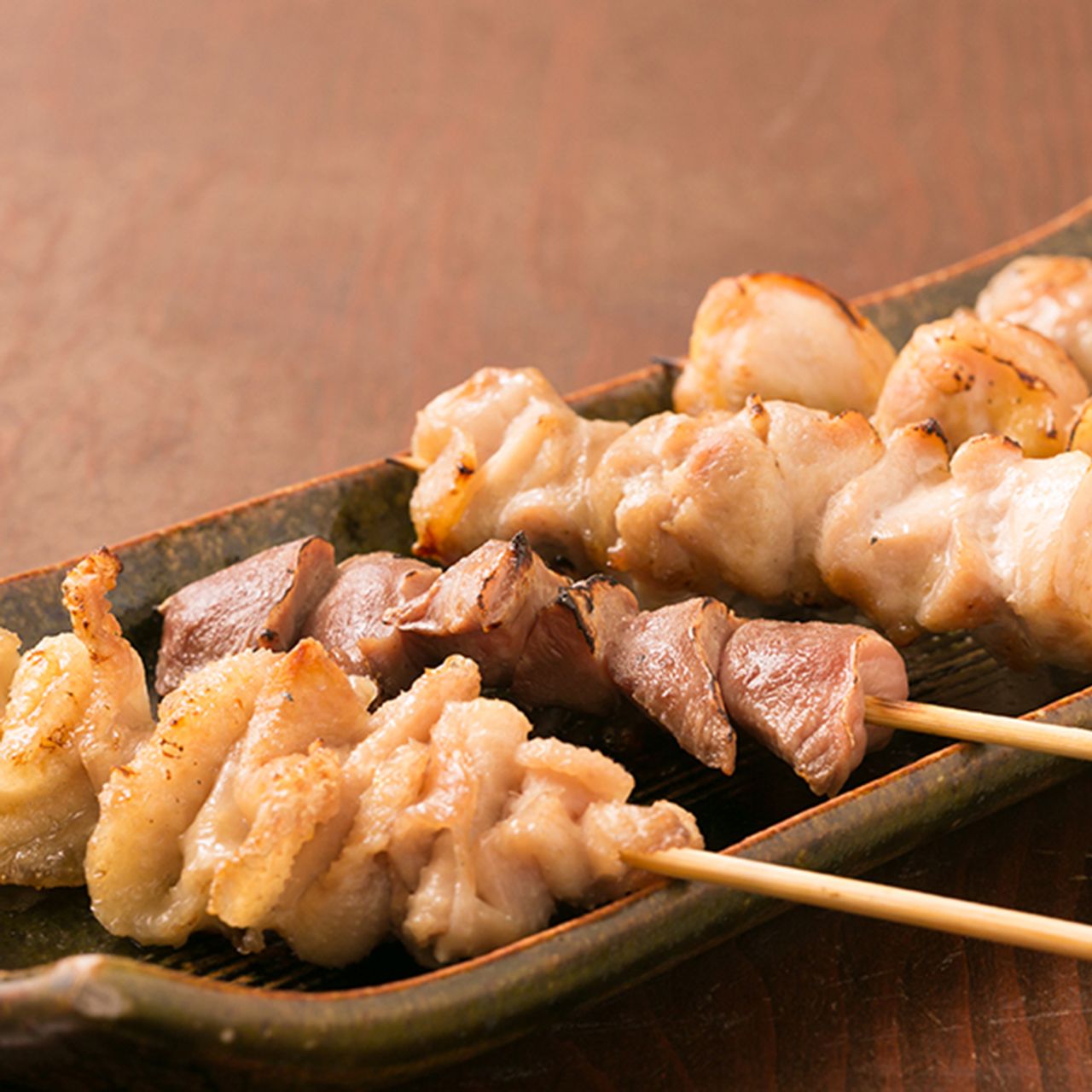 朝挽き　奥三河どりの焼き鳥　5種盛り合わせ