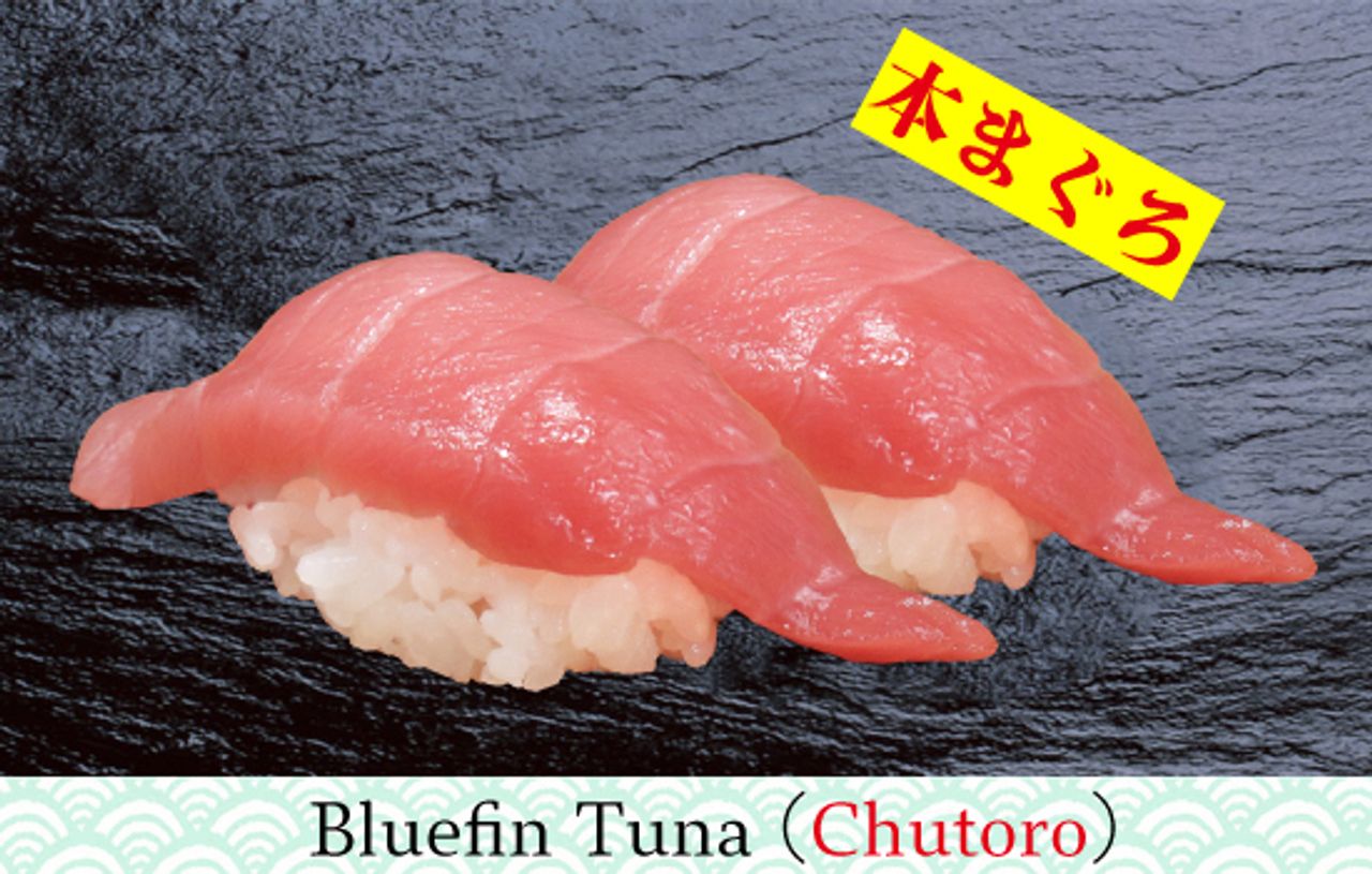 国産生本まぐろ中トロ　一皿2貫