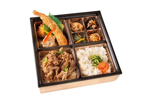 【紺】生姜焼き丼とボリュームおかずのお弁当