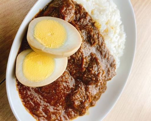 【煮卵】お肉ゴロゴロ牛タンカレー