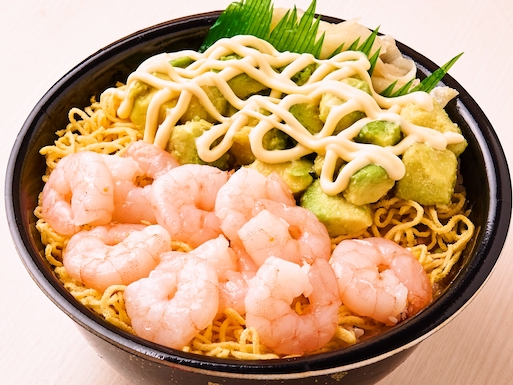 116.ボイルエビアボカド丼(Boiled shrimp avocado bowl)