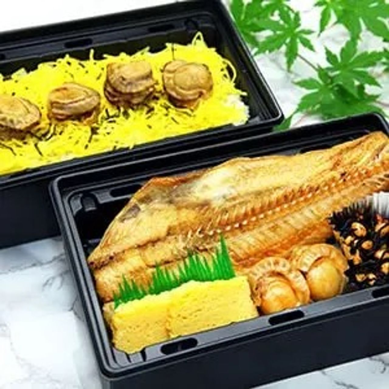 【温まるJet Chef弁当】金のジャンボホッケと帆立めしのダブル重（大根おろし付き）