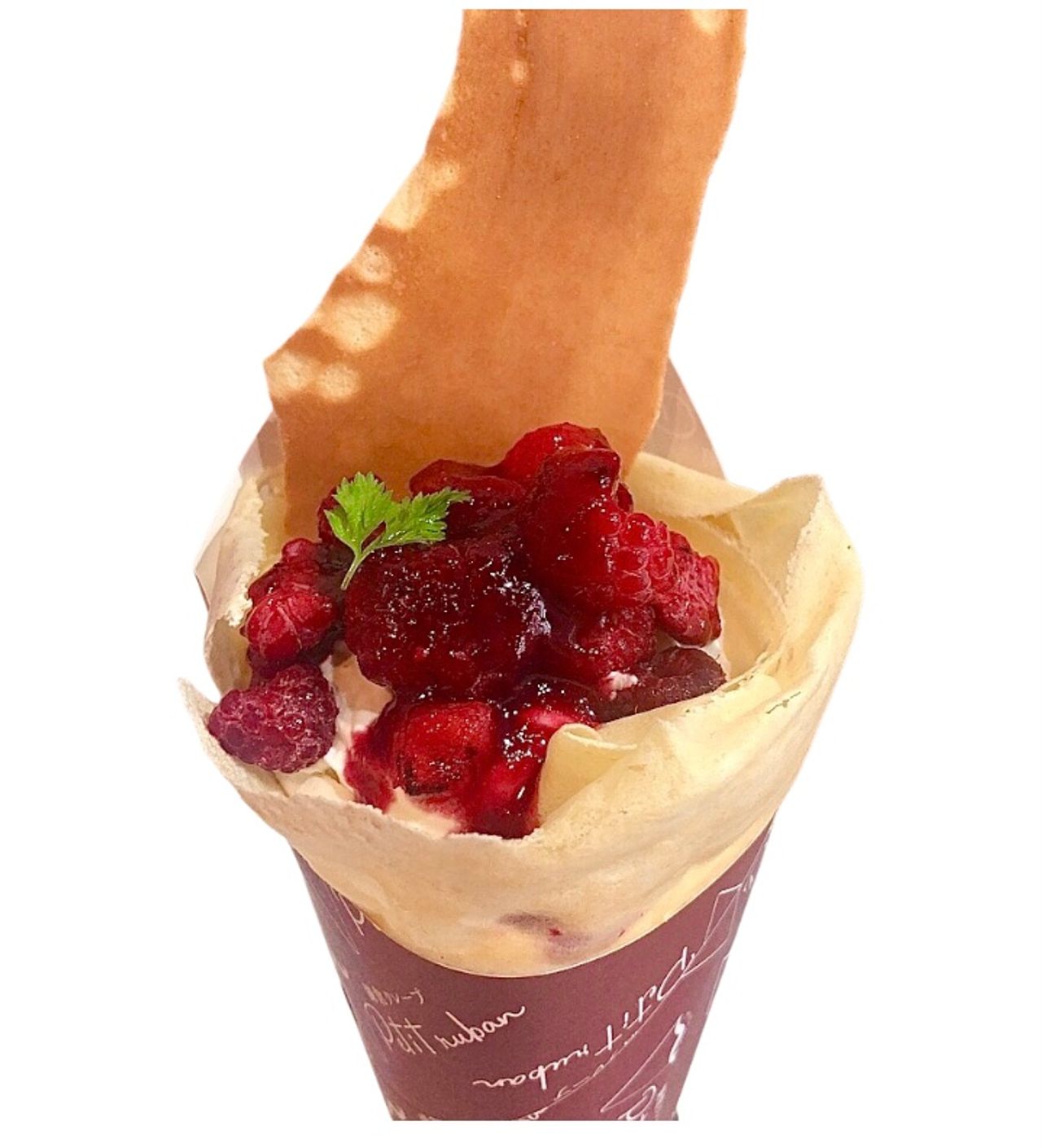 フランボワーズのコンポートと生クリーム