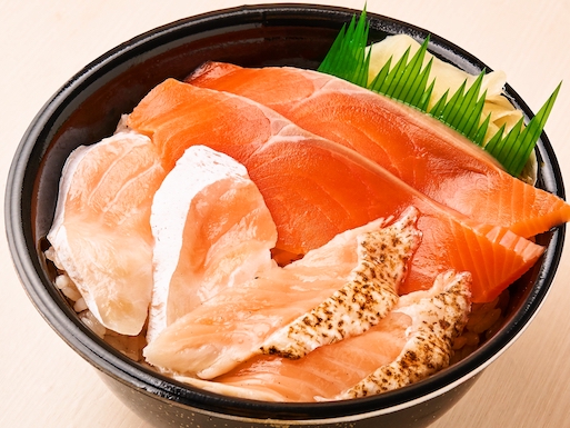 78.サーモン焼きハラストロサーモン丼(Salmon Grilled Harasu Toro Salmon Bowl)