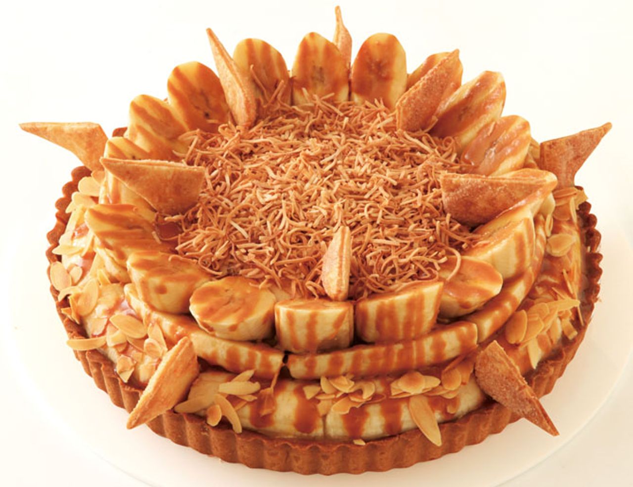 キャラメルバナナのカットタルト