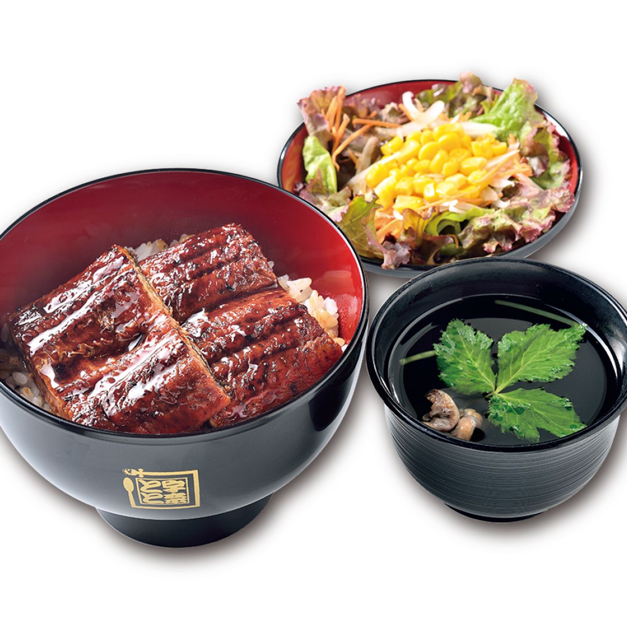 うな丼ダブルとサラダセット