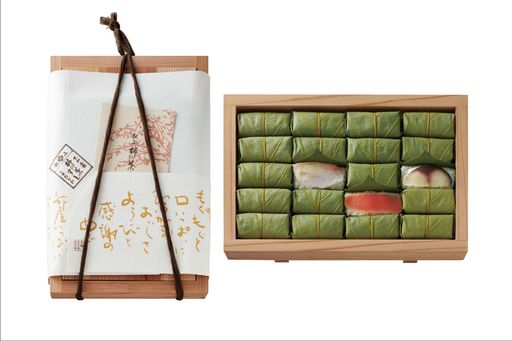 柿の葉すしさば・さけ・たい詰合せ ２０個詰 特製木桶