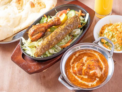 ドリンク付きタンドリーセット/ Curry Nan or Rice Tandoori SheekKebab Salad Drink