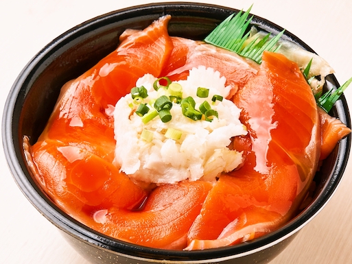 63.漬けサーモン縁側丼(Pickled salmon engawa bowl )