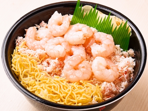 101.カニフレークボイルエビ丼(Crab flake boiled shrimp bowl)