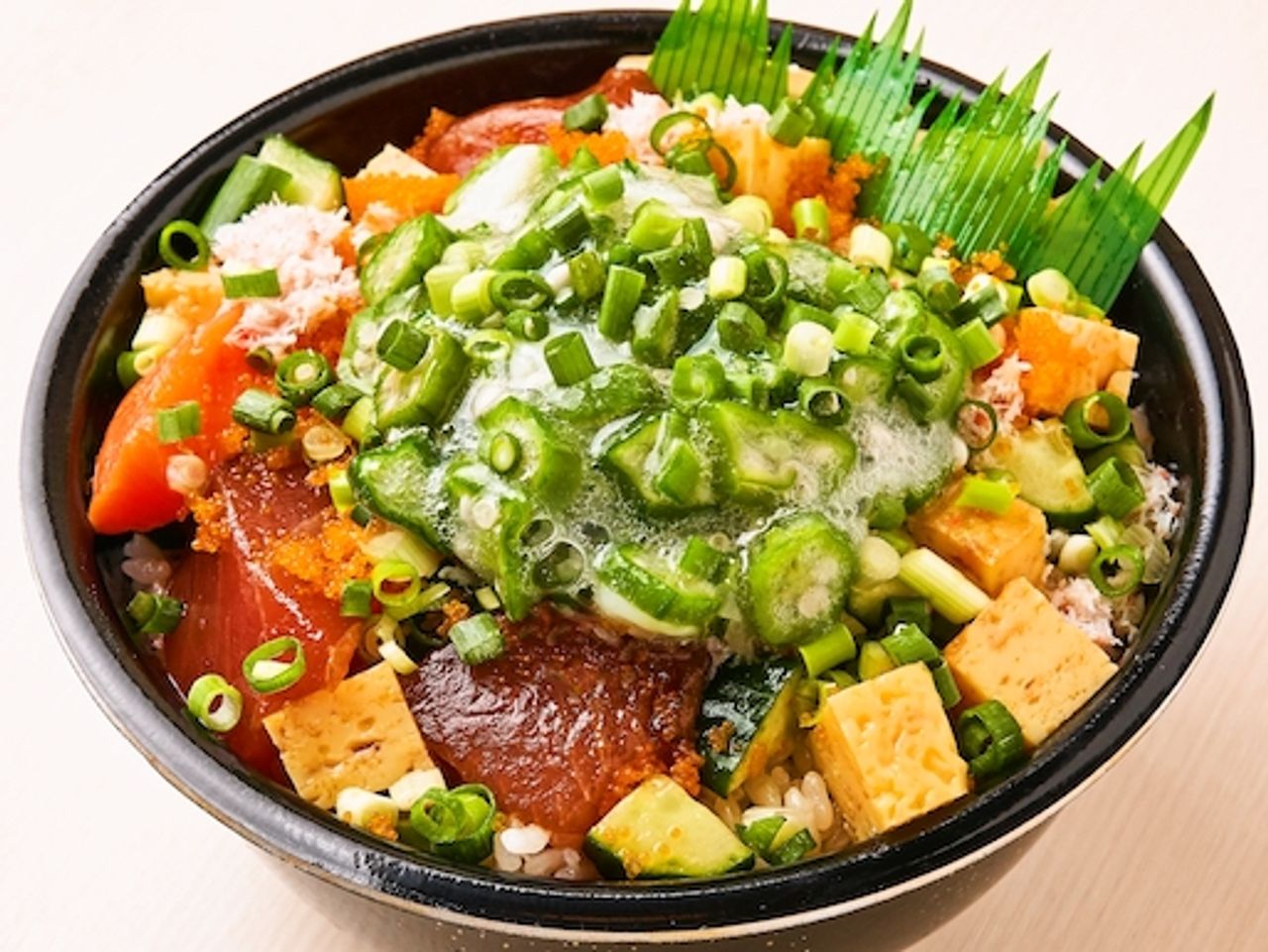 33.漬けバラちらしオクラ丼(Pickled rose chirashi okra bowl )