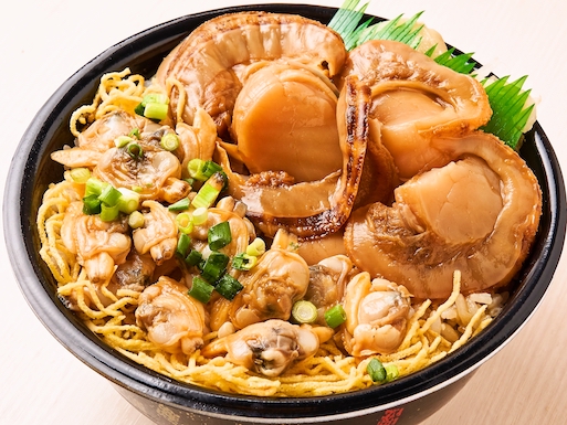 120.煮ホタテあさり丼(Boiled scallops clams bowl)